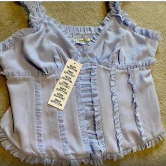 Urban Outfitters Medium Kimchi Blue Lace Ruffle Corset Cami Tank Size S - Picture 7 of 14